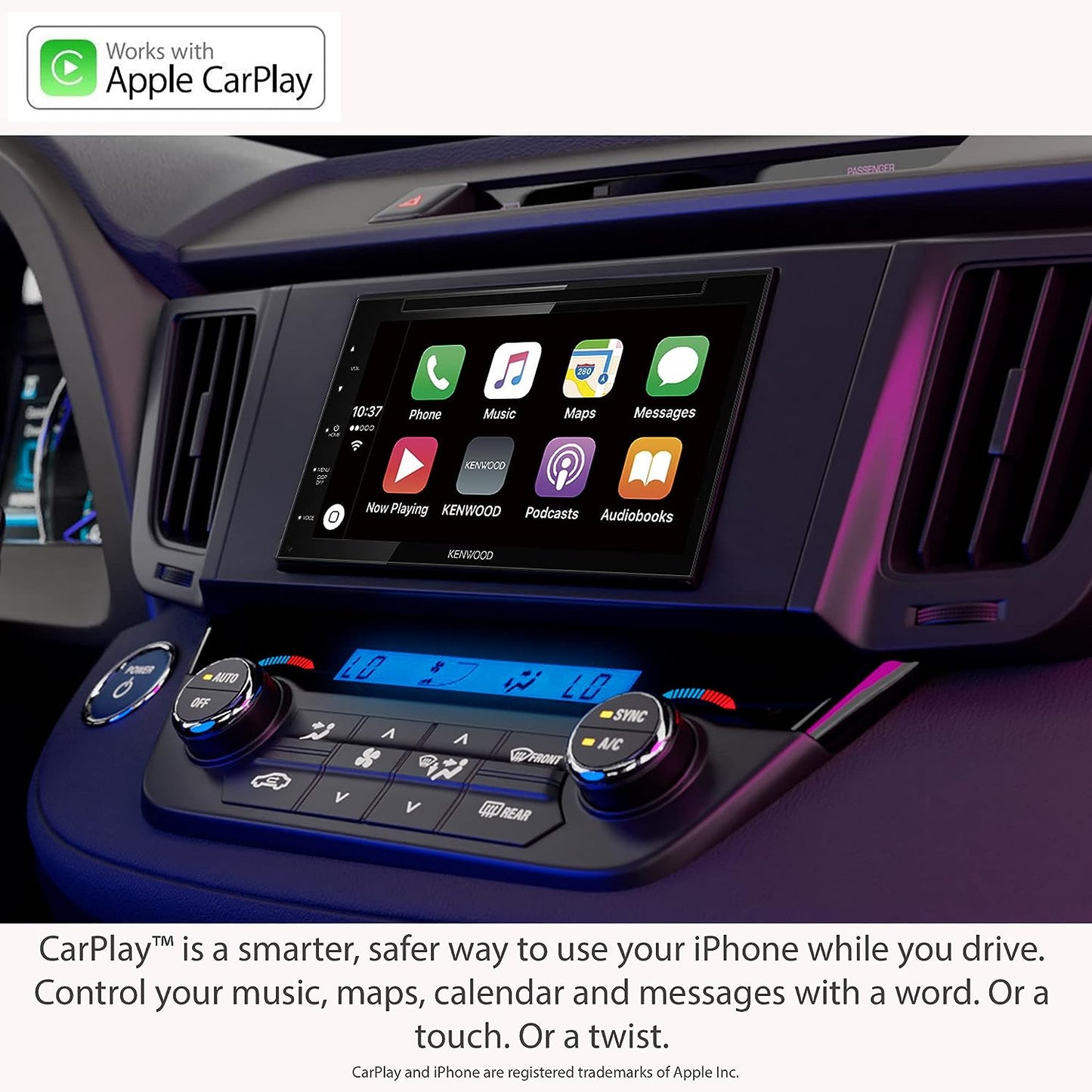 Kenwood DDX57S 6.8" Digital Media Receiver with Apple CarPlay and Android Auto