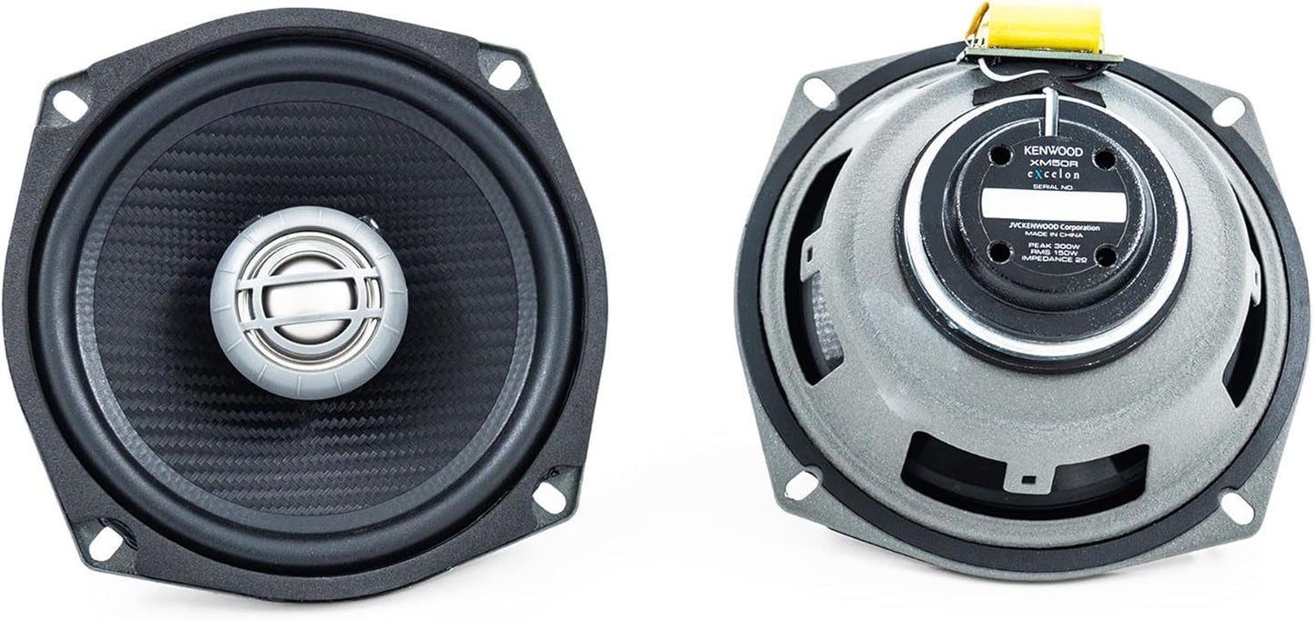 Kenwood Excelon XM50R 5-1/4" 2-Way Rear Speakers for Select 1998-2013 Harley Davidson Touring Model Motorcycles (Pair)