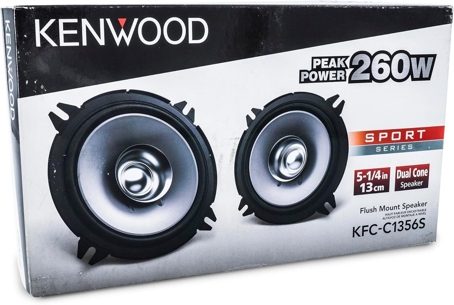 Kenwood KFC-C1356S 250 Watt 5.25" Dual Cone Stereo Car Audio Speakers (Pair)