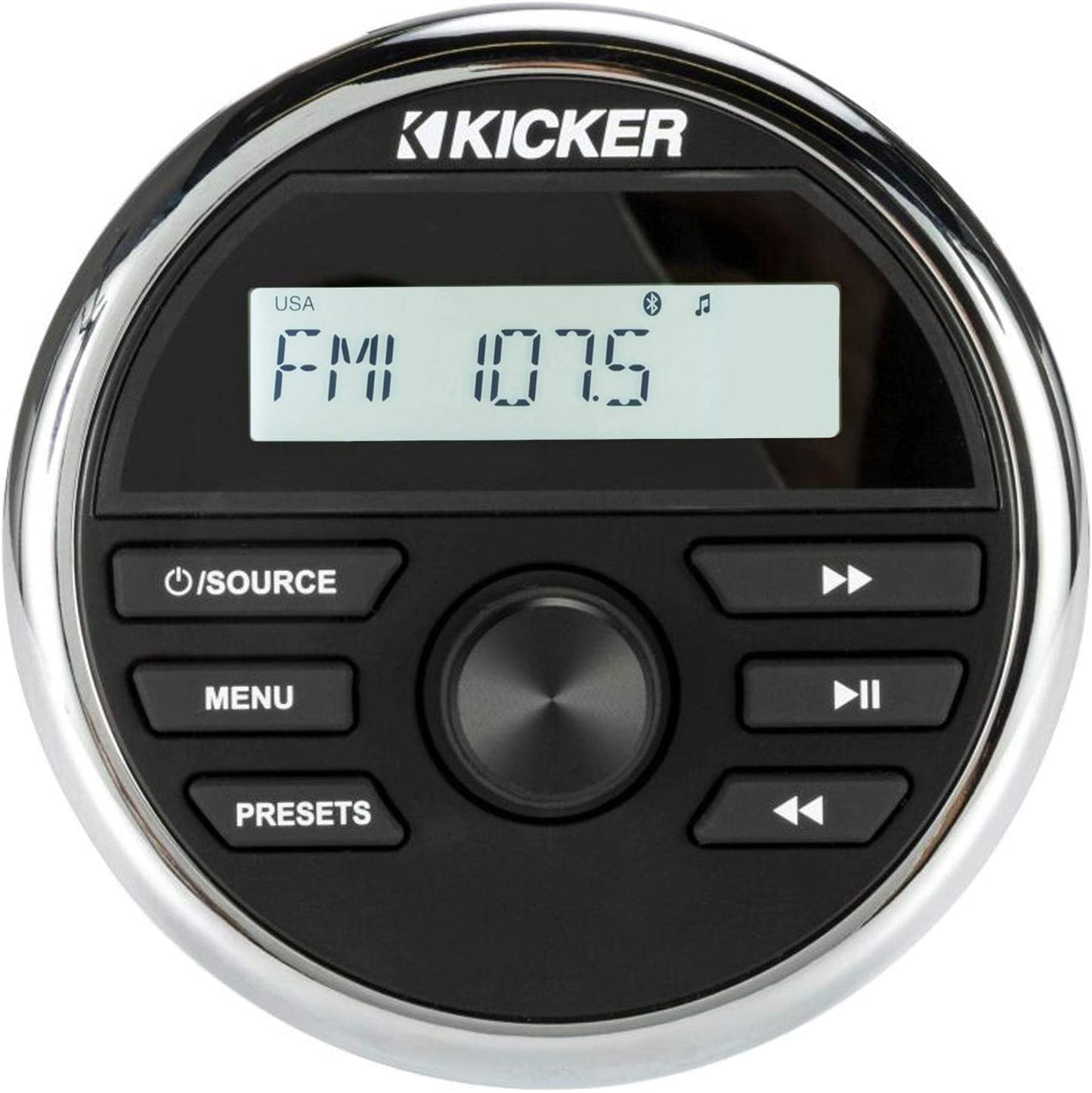 Kicker 46KMC2 Weather-Resistant Marine Grade Gauge Mount Media Center Receiver