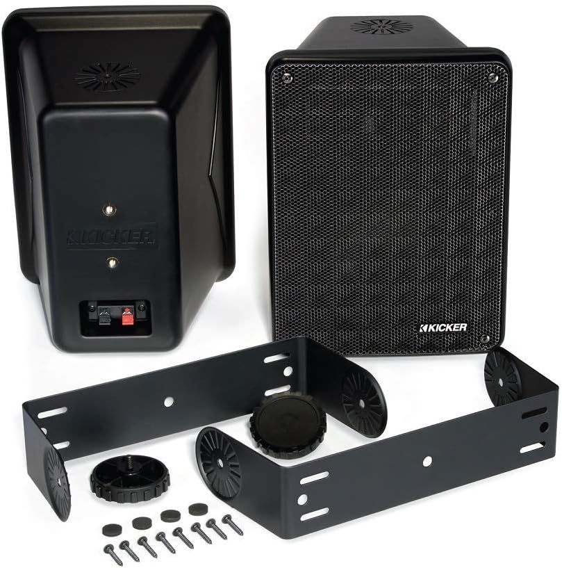 Kicker KB6 2-Way Full Range Indoor Outdoor Speakers (4 Speaker Bundle)