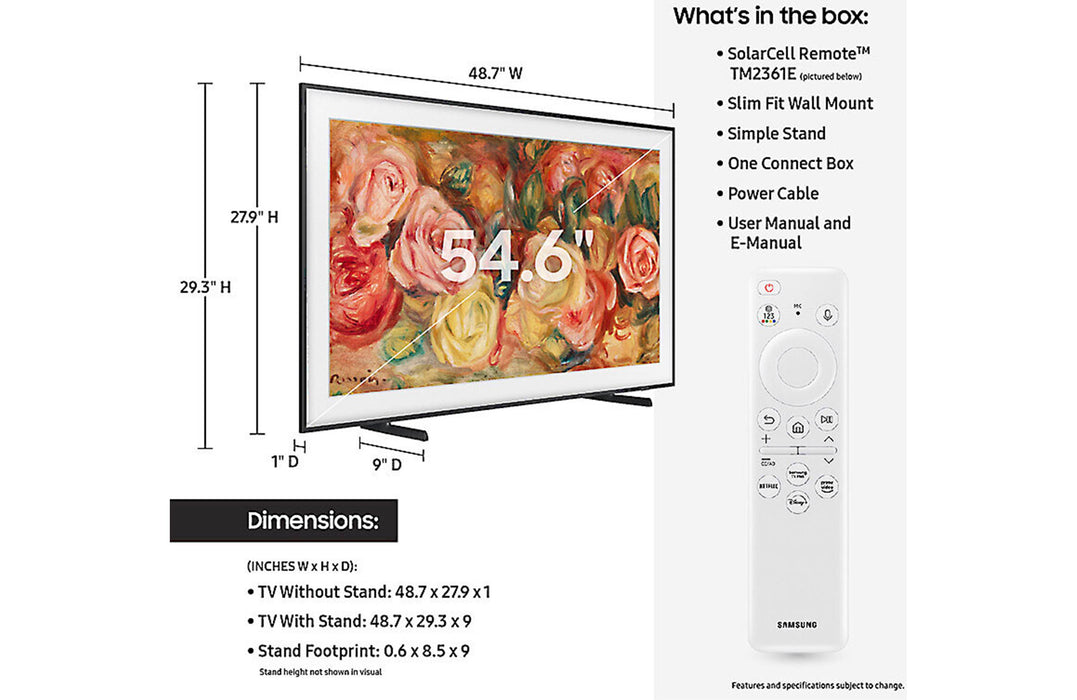 Samsung "The Frame" LS03D 55" 4K Smart QLED UHD TV with HDR and Art Display Modes