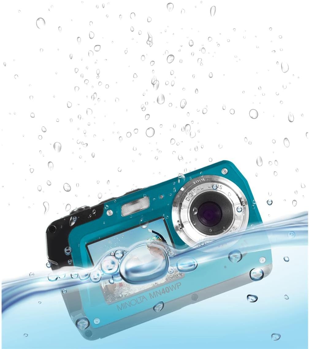 Minolta MN40WP Waterproof Dual-Screen Digital Camera (Blue)