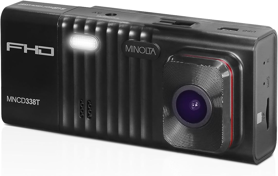 Minolta MNCD338T 3-Channel 1080P Dash Camera with 3.0" LCD Rear Camera