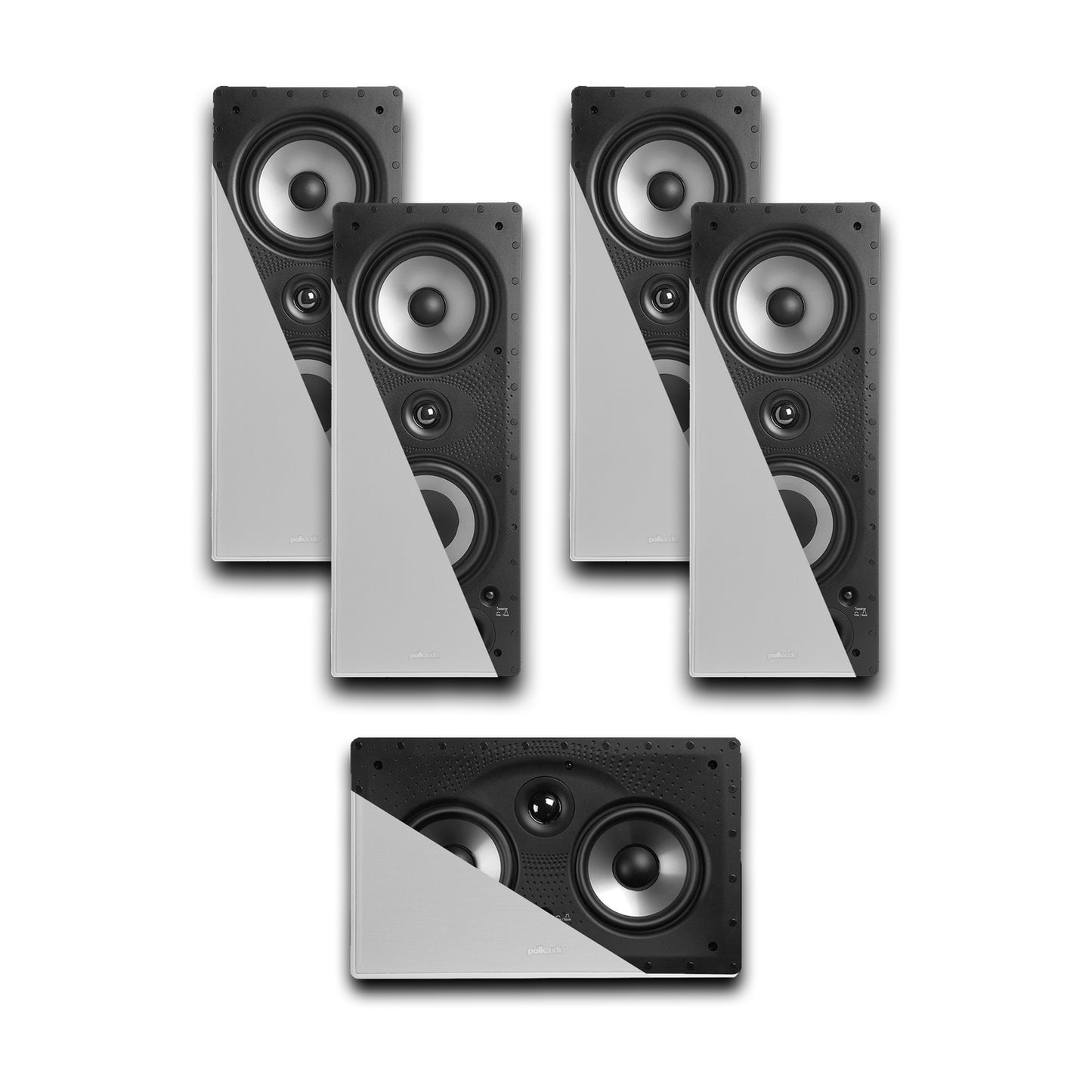 Polk Audio 265-RT 3-Way In-Wall Speakers with Polk Audio 255C-RT In-Wall Center Channel Speaker (5 Speaker Bundle) BUY Bundle of 5 Speakers and SAVE
