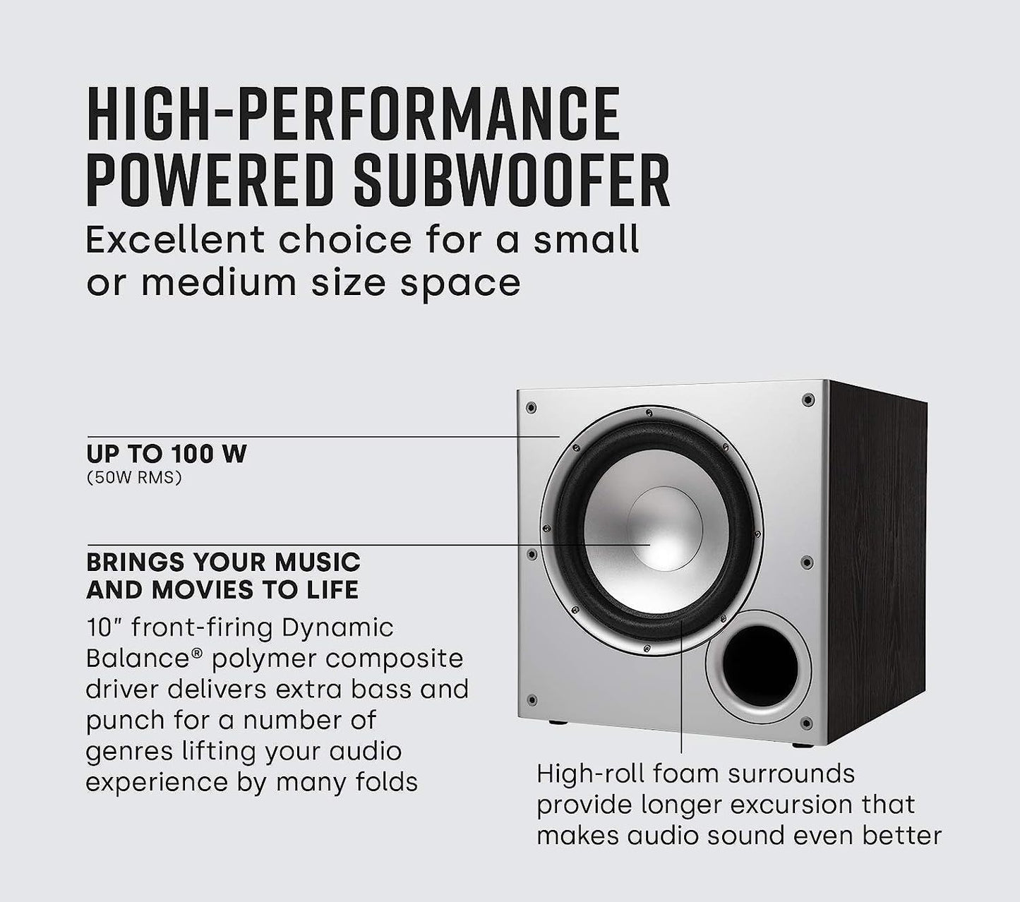 Polk Audio PSW10 Powered Subwoofers (2 Speaker Bundle)