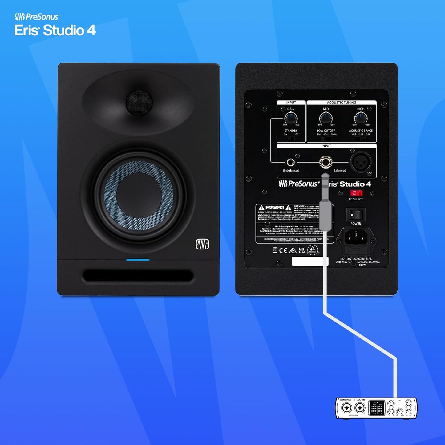 PreSonus Eris Studio 4 4.5" 2-Way Active Studio Monitors with EBM Waveguide