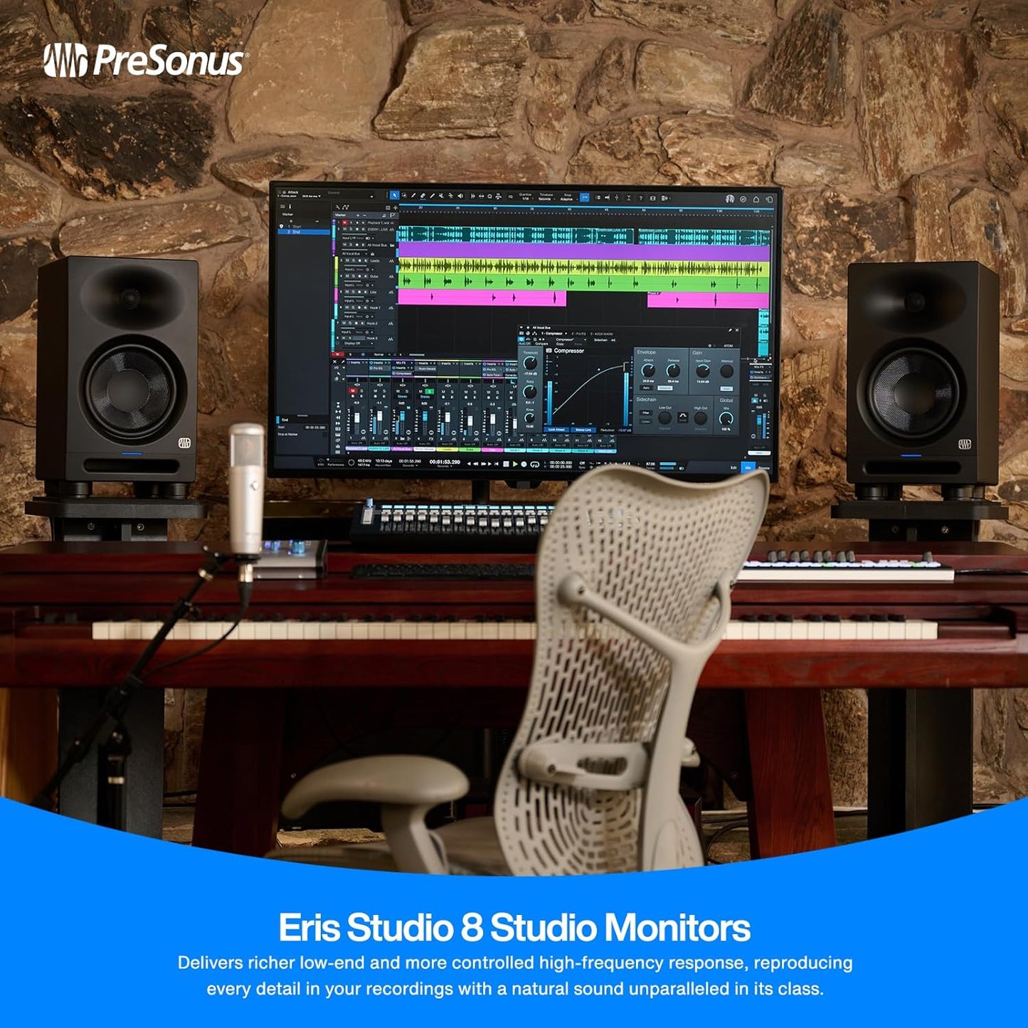 PreSonus Eris Studio 8 8" 2-Way Active Studio Monitors with EBM Waveguide