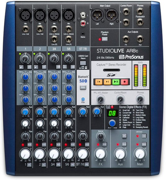 PreSonus StudioLive AR8c USB Type-C 8-Channel Hybrid Performance and Recording Mixe