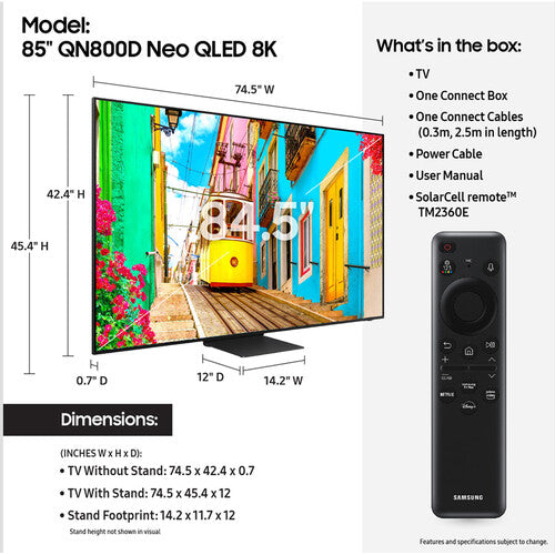 Samsung QN800D 85" 8K HDR Smart Neo QLED Mini-LED TV