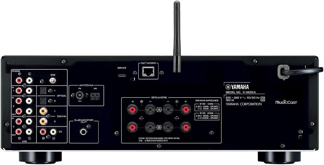 Yamaha R-N600A Stereo Receiver with Wi-Fi, Bluetooth, and Apple AirPlay 2