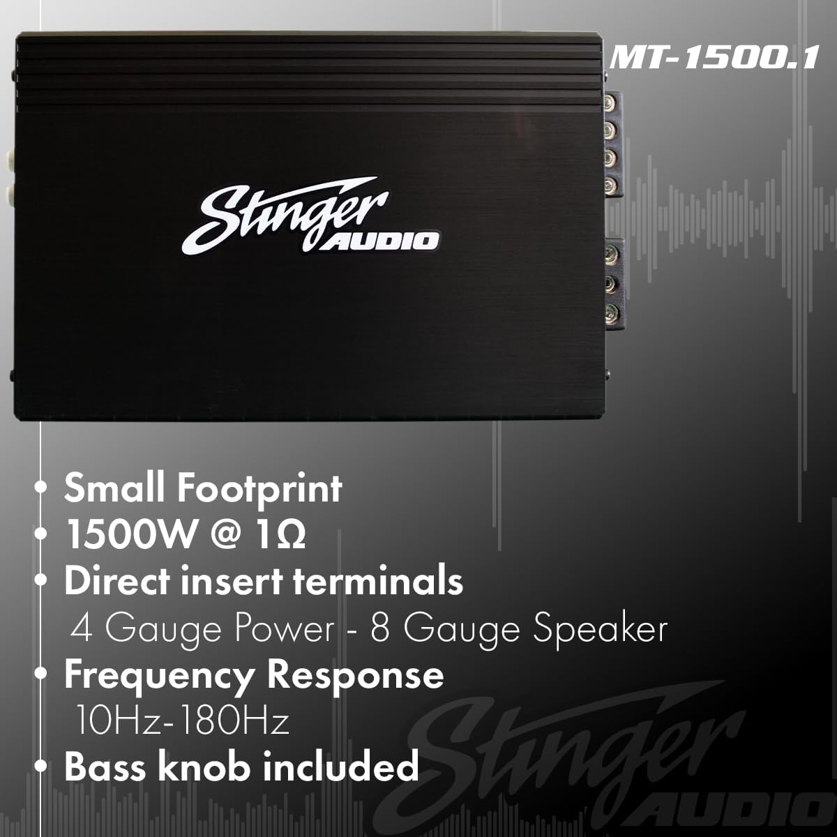 Stinger Audio MT-1500.1 1,500 Watt (RMS) Class D Monoblock Car Audio Amplifier