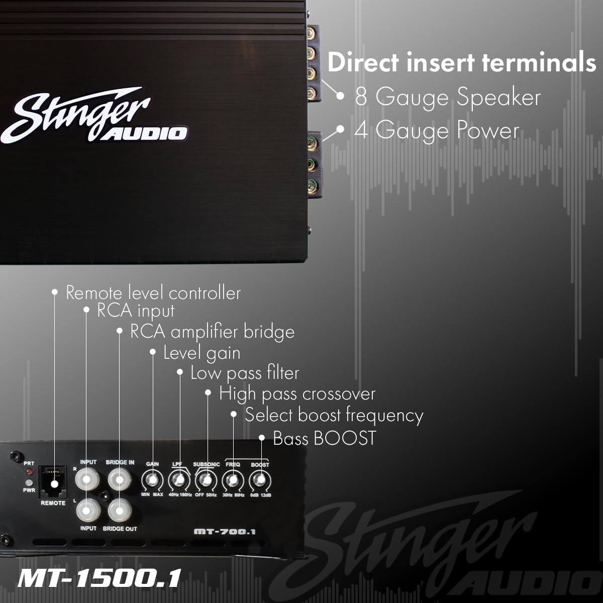 Stinger Audio MT-1500.1 1,500 Watt (RMS) Class D Monoblock Car Audio Amplifier