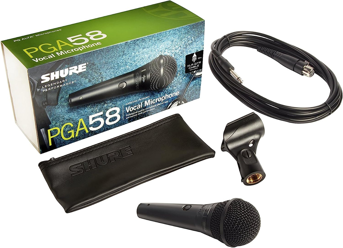 Shure PGA58-QTR Cardioid Dynamic Vocal Microphone with XLR-to-1/4" Cable