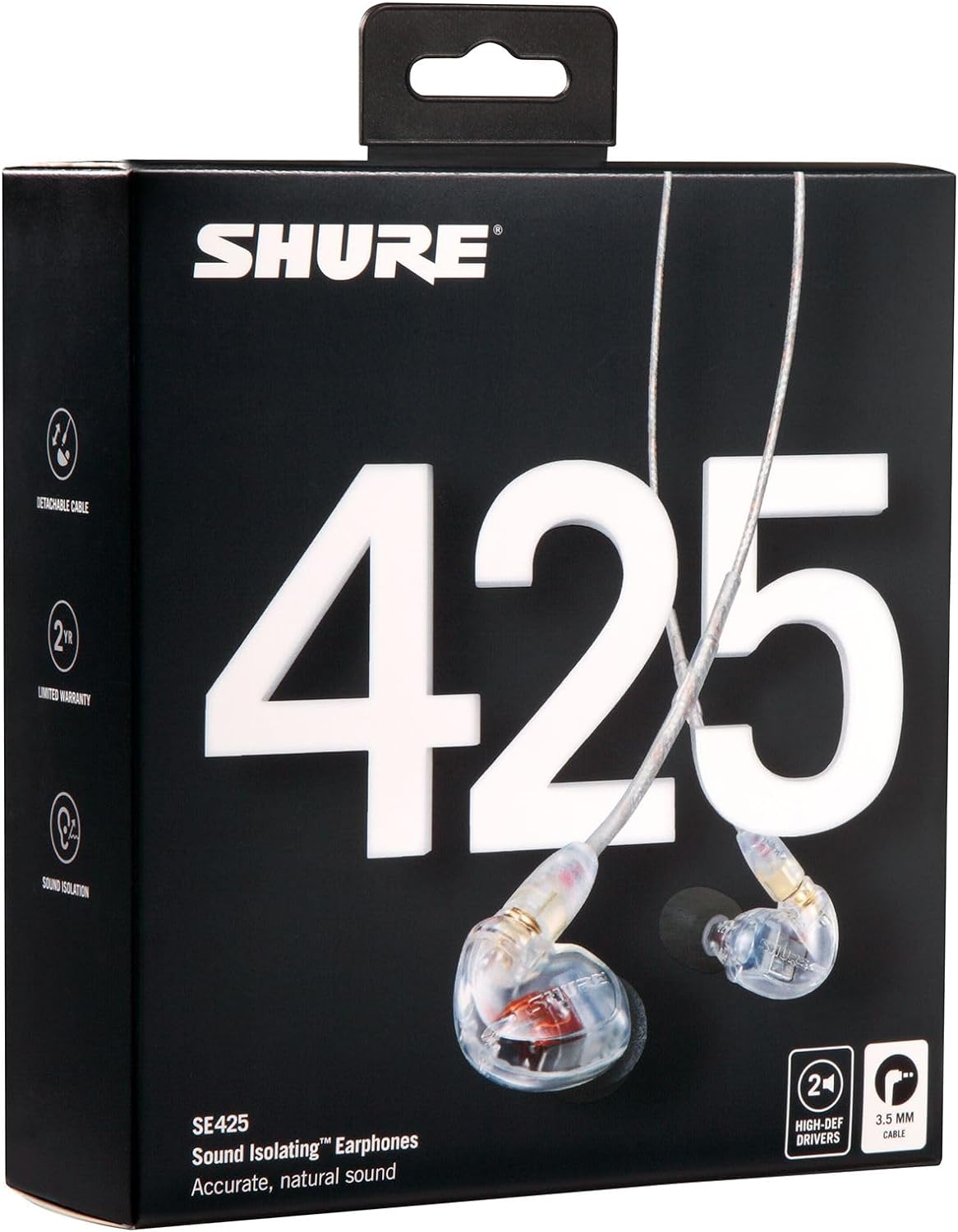 Shure SE425-CL Sound Isolating In-Ear Stereo Headphones (Clear)