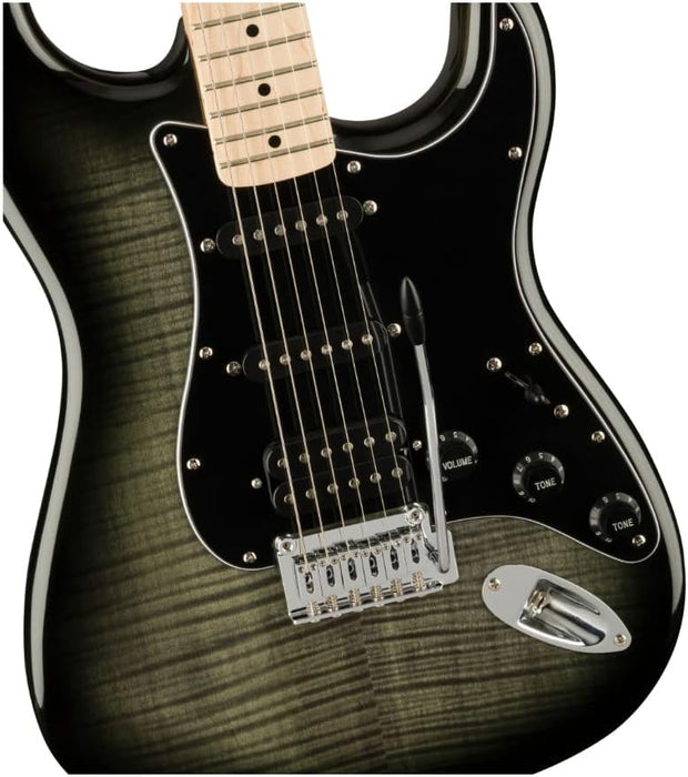 Fender Squier Affinity Series Stratocaster FMT Electric Guitar (Black Burst/Maple Fingerboard)