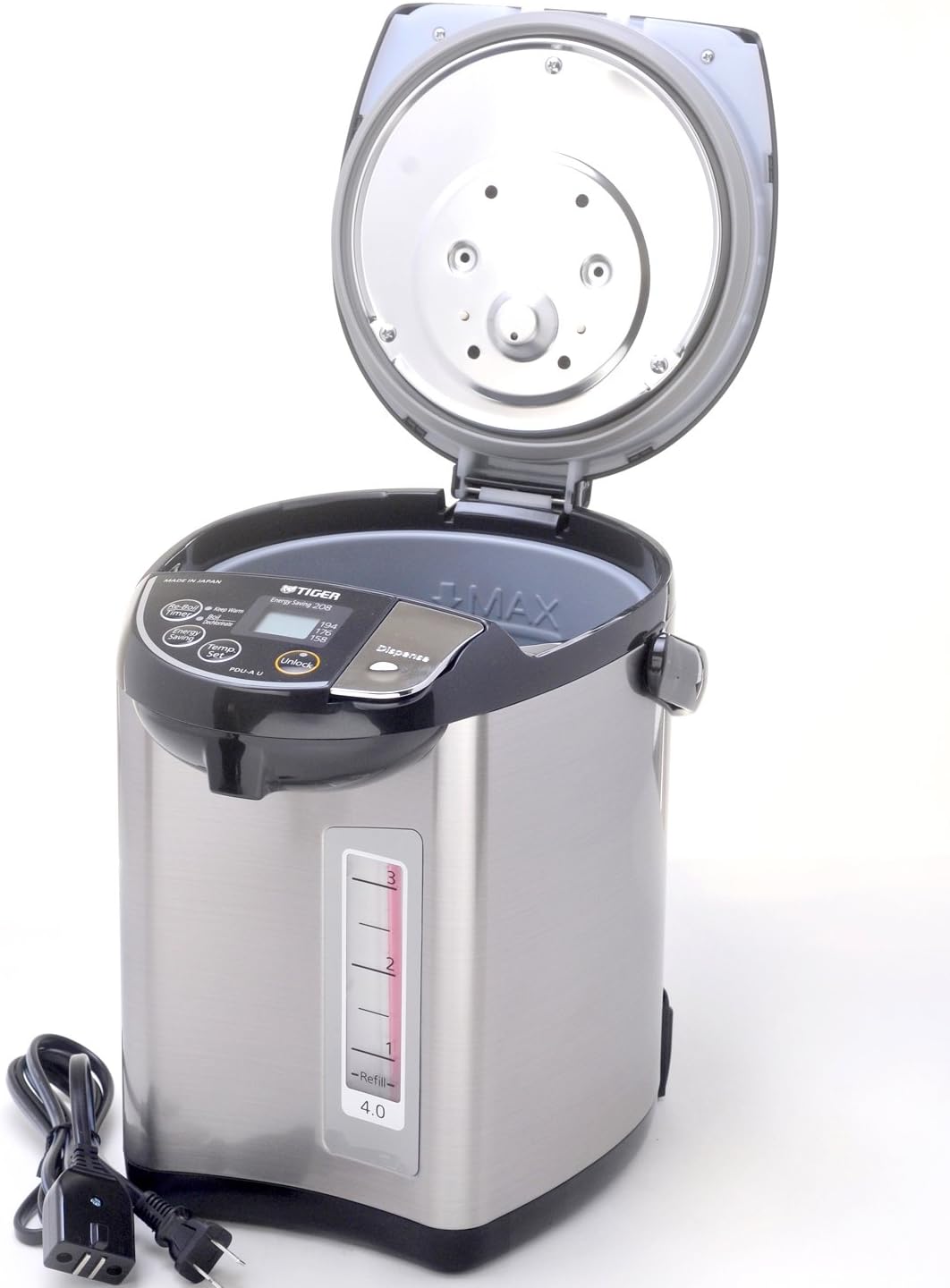 Tiger PDU-A40U-K Electric Water Boiler and Warmer (Stainless Black/4.0-Liter)