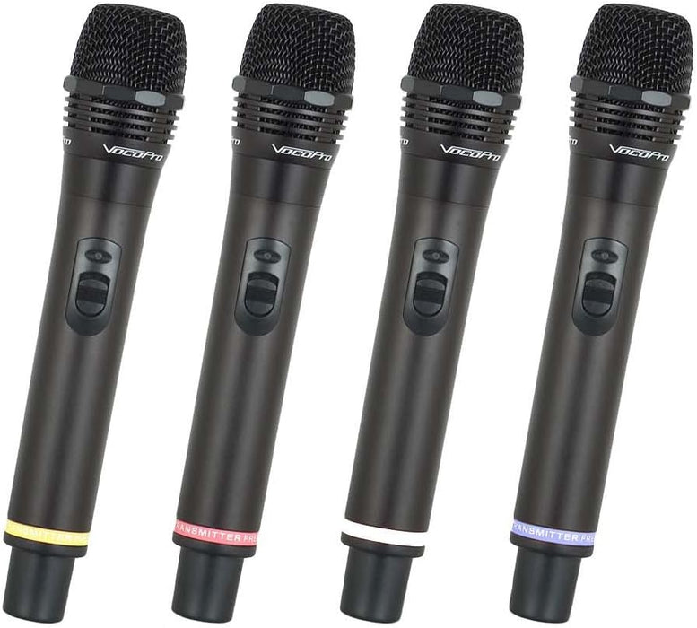 VocoPro UHF-5805-10 Professional Rechargeable 4-Channel UHF Wireless Handheld Mic System