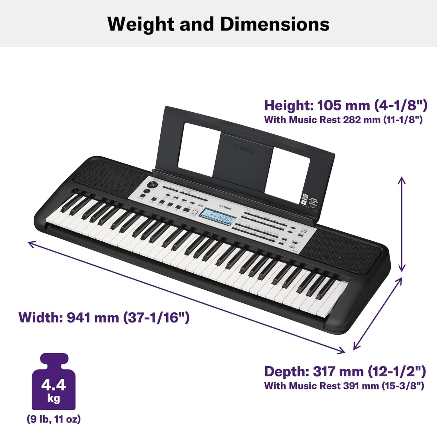 Yamaha YPT-380 61-Key Touch-Sensitive Portable Keyboard