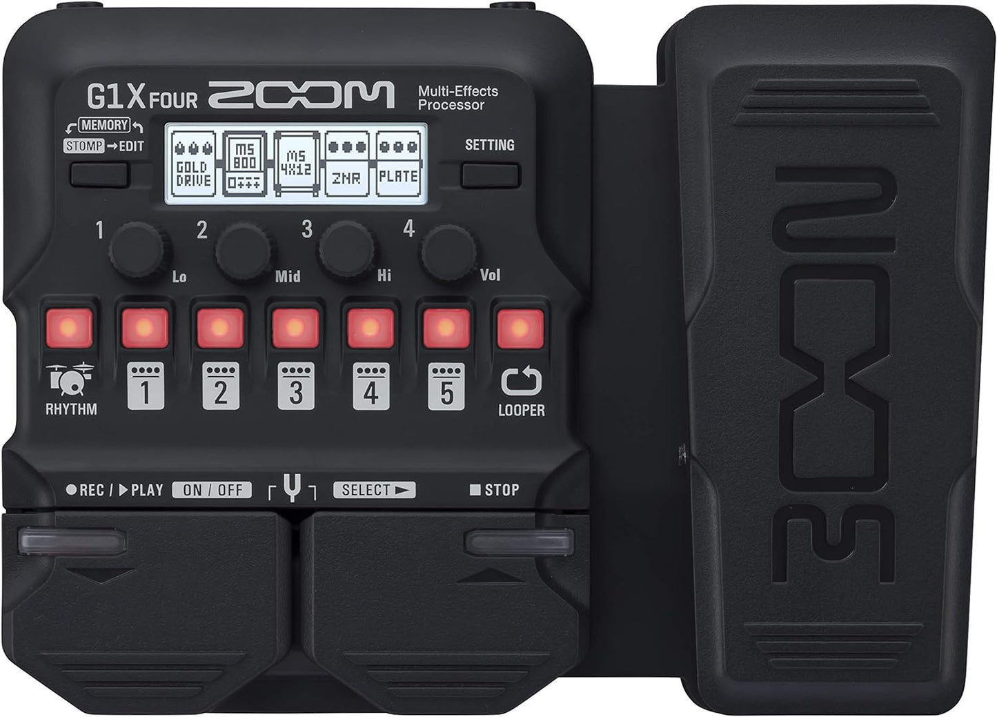 Zoom G1X FOUR Guitar Multi-Effects Processor with Expression Pedal, With 70+ Built-in Effects & Amp