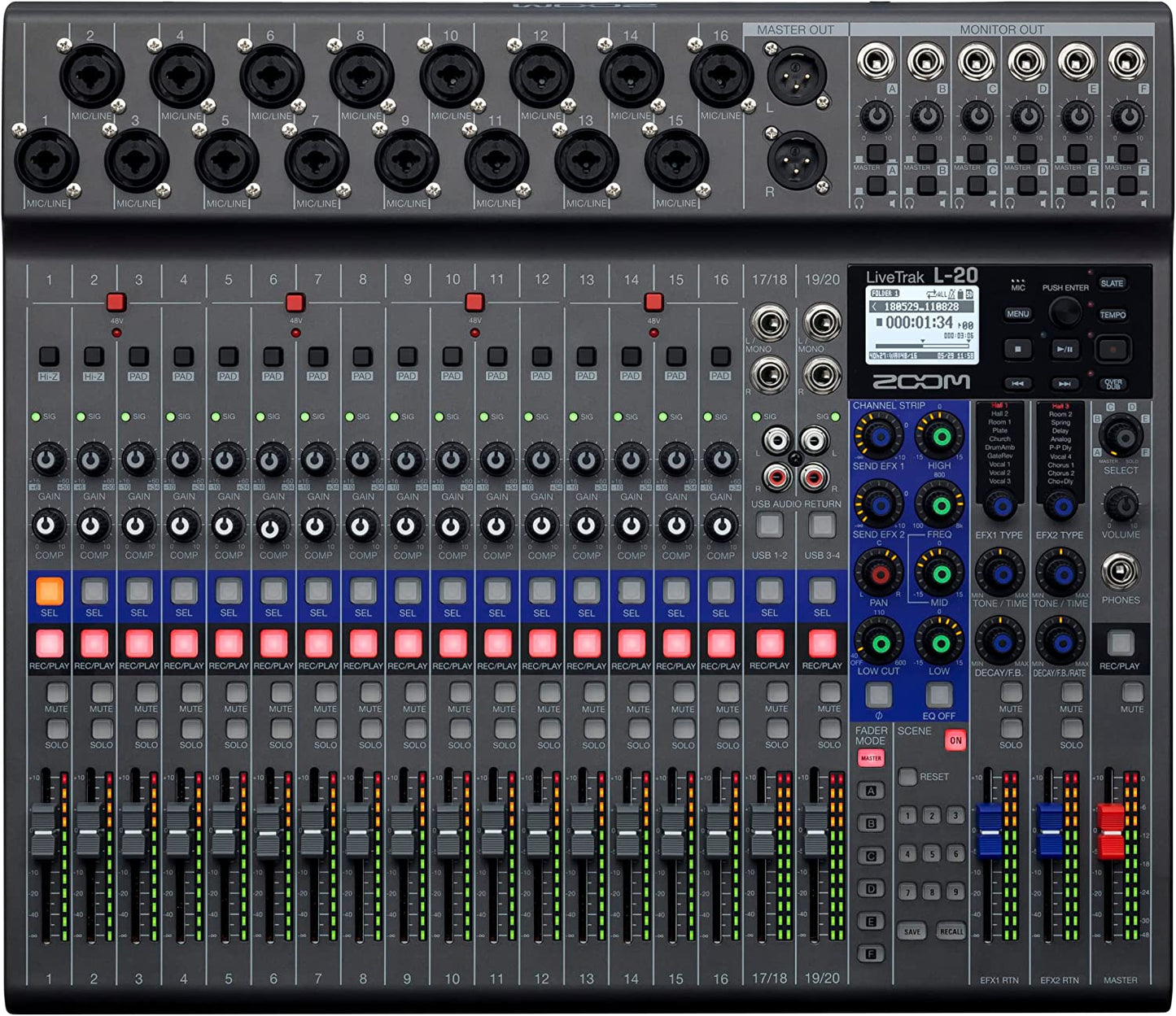 Zoom LiveTrak L-20 Digital Mixer & Multitrack Recorder