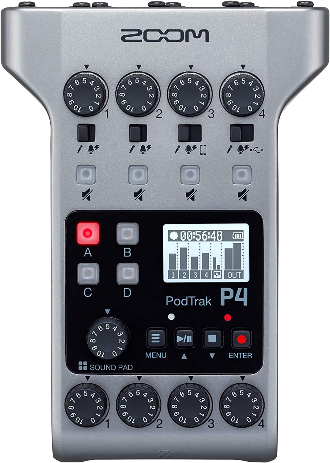 Zoom PodTrak P4 Portable Multitrack Podcast Recorder