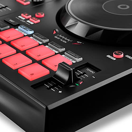 Hercules DJControl Inpulse 300 MK2 ? USB DJ controller ? 2 decks with 16 pads and built-in sound card ? DJ software and tutorials included