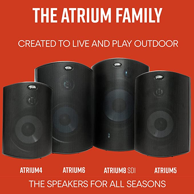 Polk Audio Atrium 5 Indoor Outdoor Speakers (4 Speaker Bundle)