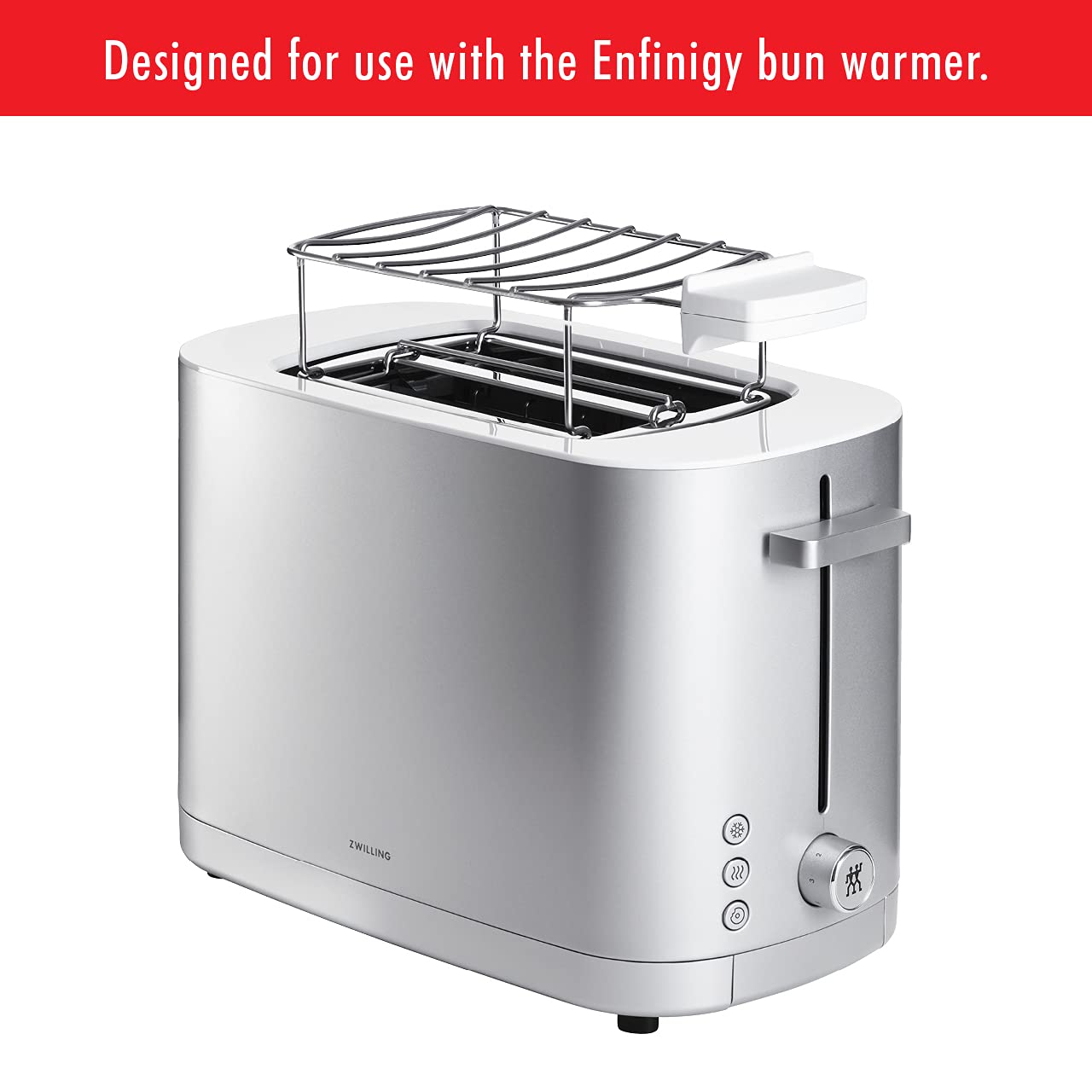 Zwilling Enfinigy 4 Slice Toaster with Extra Wide 1.5" Slots for Bagels + 7 Toast Settings