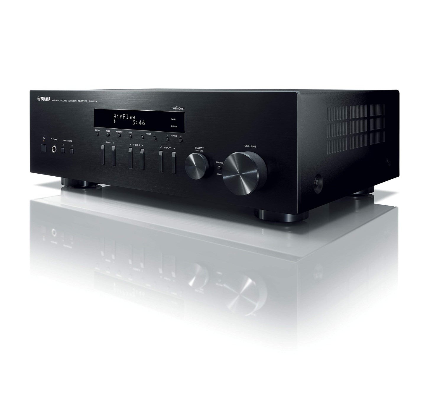 Yamaha R-N303BL Stereo Receiver with Wi-Fi Bluetooth & Phono Black, Works with Alexa (Renewed)