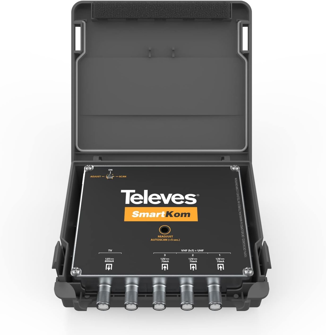 Televes SmartKom 531981 Antenna Combiner Preamp Rotor Alternative Combines Up to 3 Antennas and Distributes Signal Fine Tune with iOS/Android App