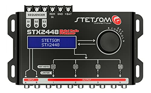 Stetsom STX 2448 DSP PRO - Digital Signal Processor, DSP PRO, Equalizer, High Precision Crossover, Filters, Limiter, Digital Audio Processor 2.4, 2 inputs & 4 outputs