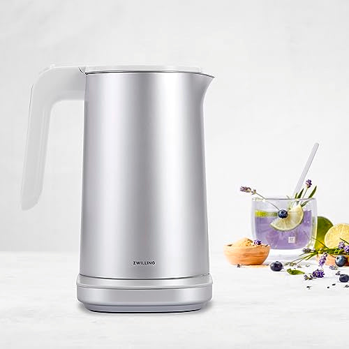 ZWILLING Enfinigy Cool Touch 1-Liter Electric Kettle Pro, Cordless Tea Kettle & Hot Water - Silver