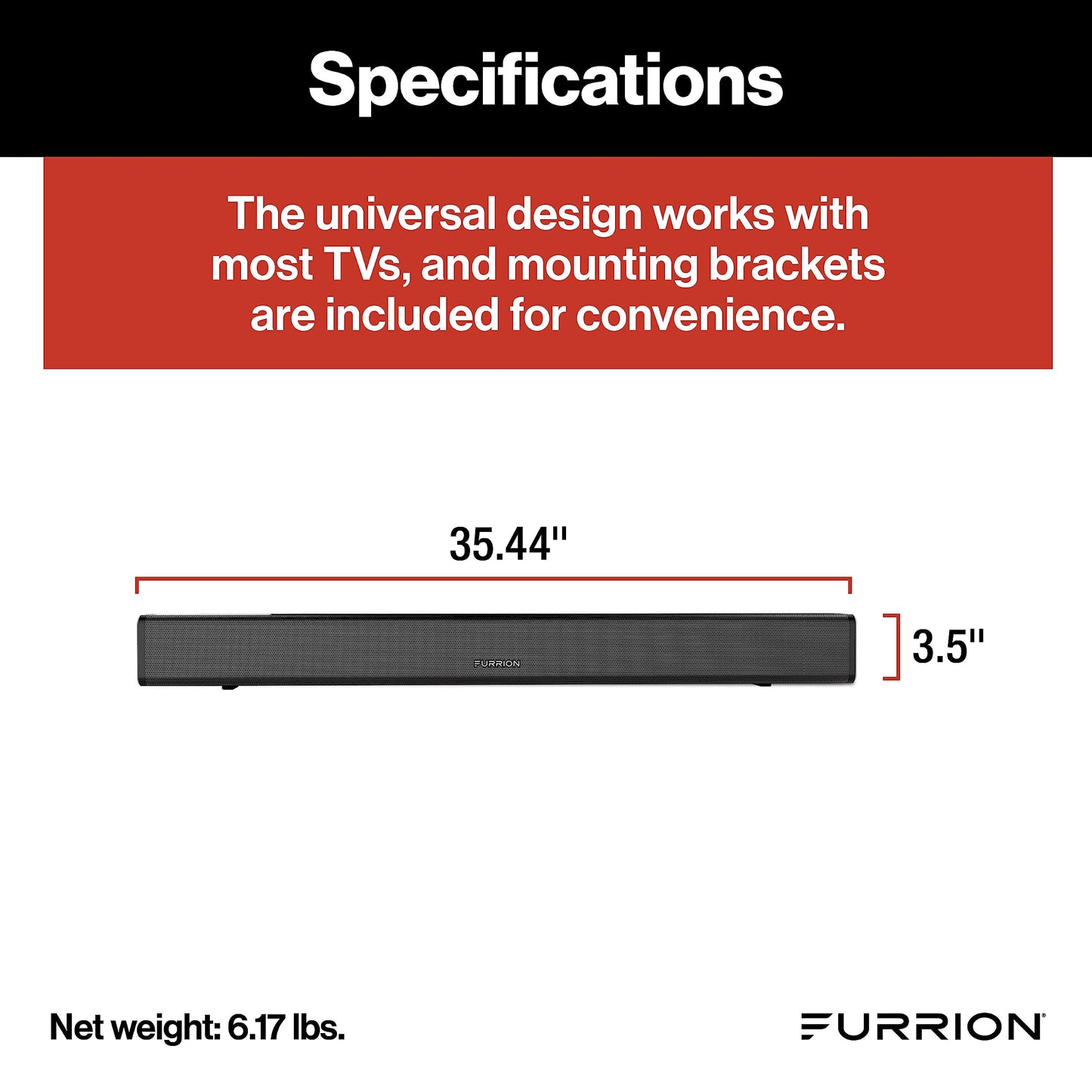 Furrion Aurora 2.1 Outdoor Soundbar Speaker with Built-in Subwoofer, Bluetooth, HDMI & Optical Inputs - FSBNN30MST