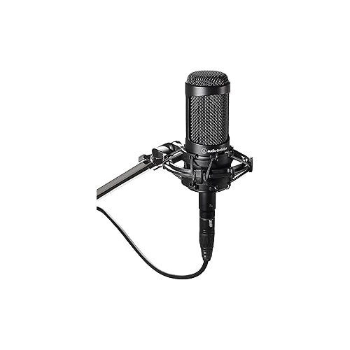 Audio-Technica AT2035 Cardioid Condenser Microphone, Perfect for Studio, Podcasting & Streaming, XLR Output, Includes Custom Shock Mount, Black