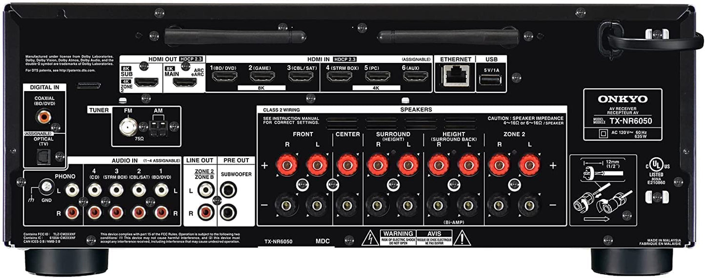 Onkyo TX-NR6050 7.2-Channel 8K Home Theater Receiver