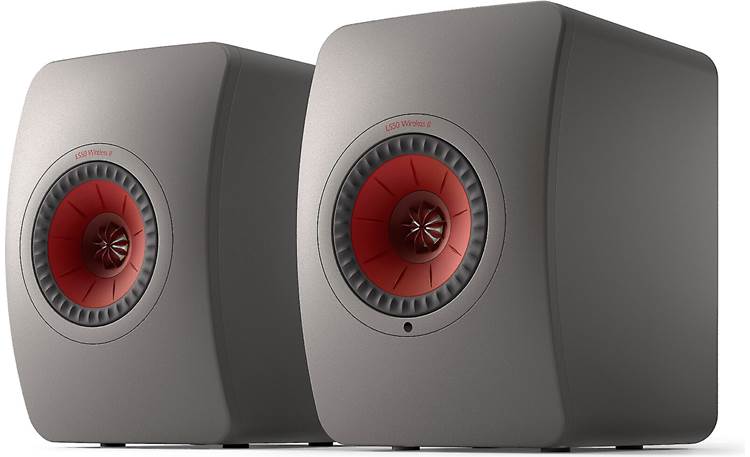 KEF LS50 Wireless II Powered Bookshelf Speakers Pair Titanium Grey