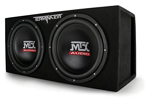 MTX Audio TNE212DV Dual 12" Subwoofer Vented Enclosure, Black - Car Subwoofers - electronicsexpo.com