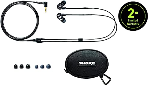 Shure SE215-K Professional Sound Isolating Earphones with Single Dynamic MicroDriver, Secure In-Ear Fit - Black - In ear - electronicsexpo.com