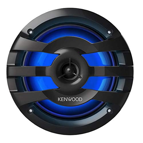 KENWOOD KFC-1673MRBL 6.75" 2-Way Marine Speaker(Black) with RGB Lighting, Remote Control Included, 260 Max Power - Marine Speakers - electronicsexpo.com