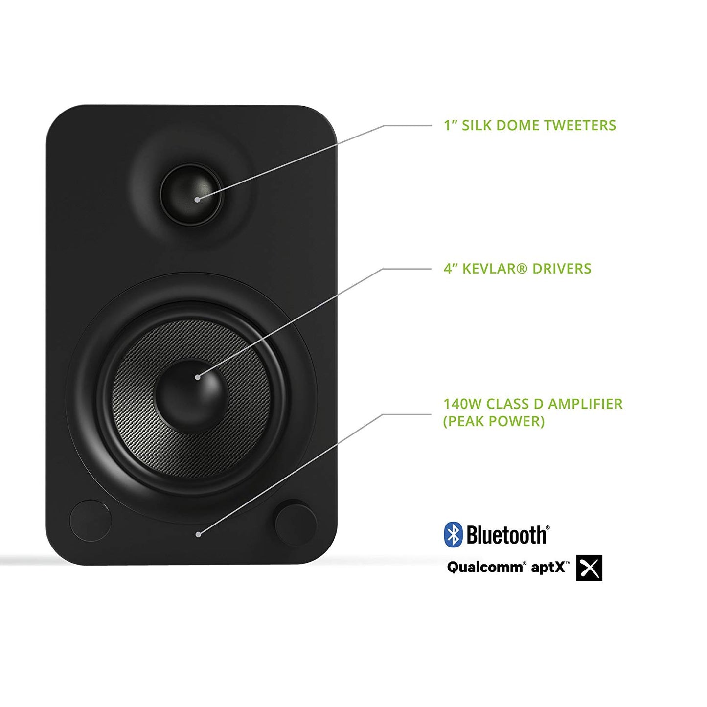 Kanto YU4 Powered Speakers with Bluetooth and Phono Preamp (Pair)