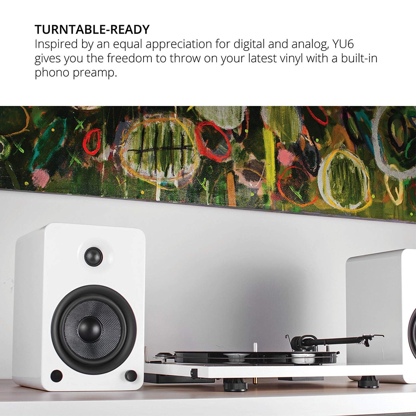 Kanto YU6 Powered Speakers with Bluetooth and Phono Preamp, Gloss White - Powered Speakers - electronicsexpo.com