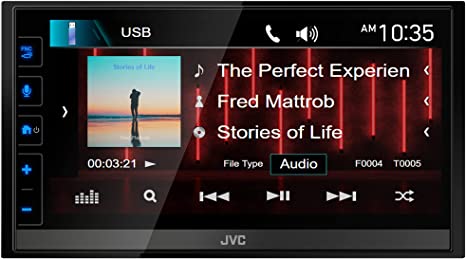 JVC KW-M788BH Apple CarPlay Android Auto Digital Media Player, Double-Din, 6.8" LCD Touchscreen