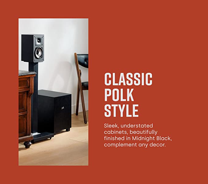 Polk Monitor XT10 Home Subwoofer, 10" Deep Bass Woofer