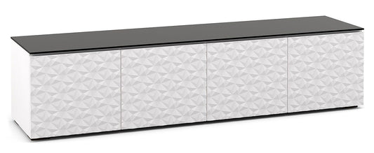 Salamander Designs Milan 247 Quad-Width A/V Cabinet- White / Black Glass