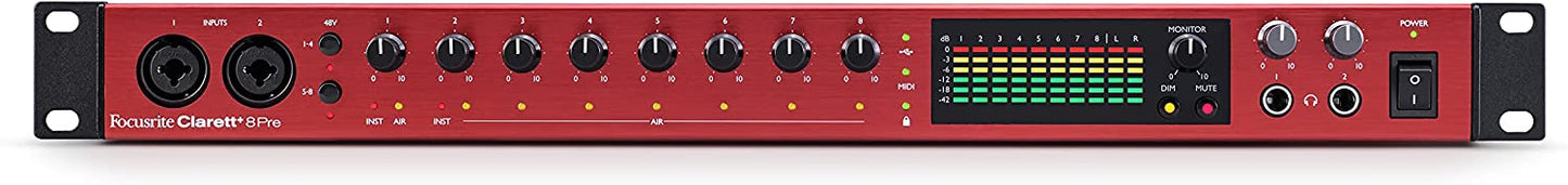 Focusrite Clarett+ 8Pre 18-In / 20-Out Audio Interface