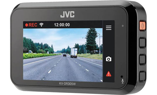 JVC KV-DR305W HD Dash Cam with 2.7" Display, GPS, & Wi-Fi