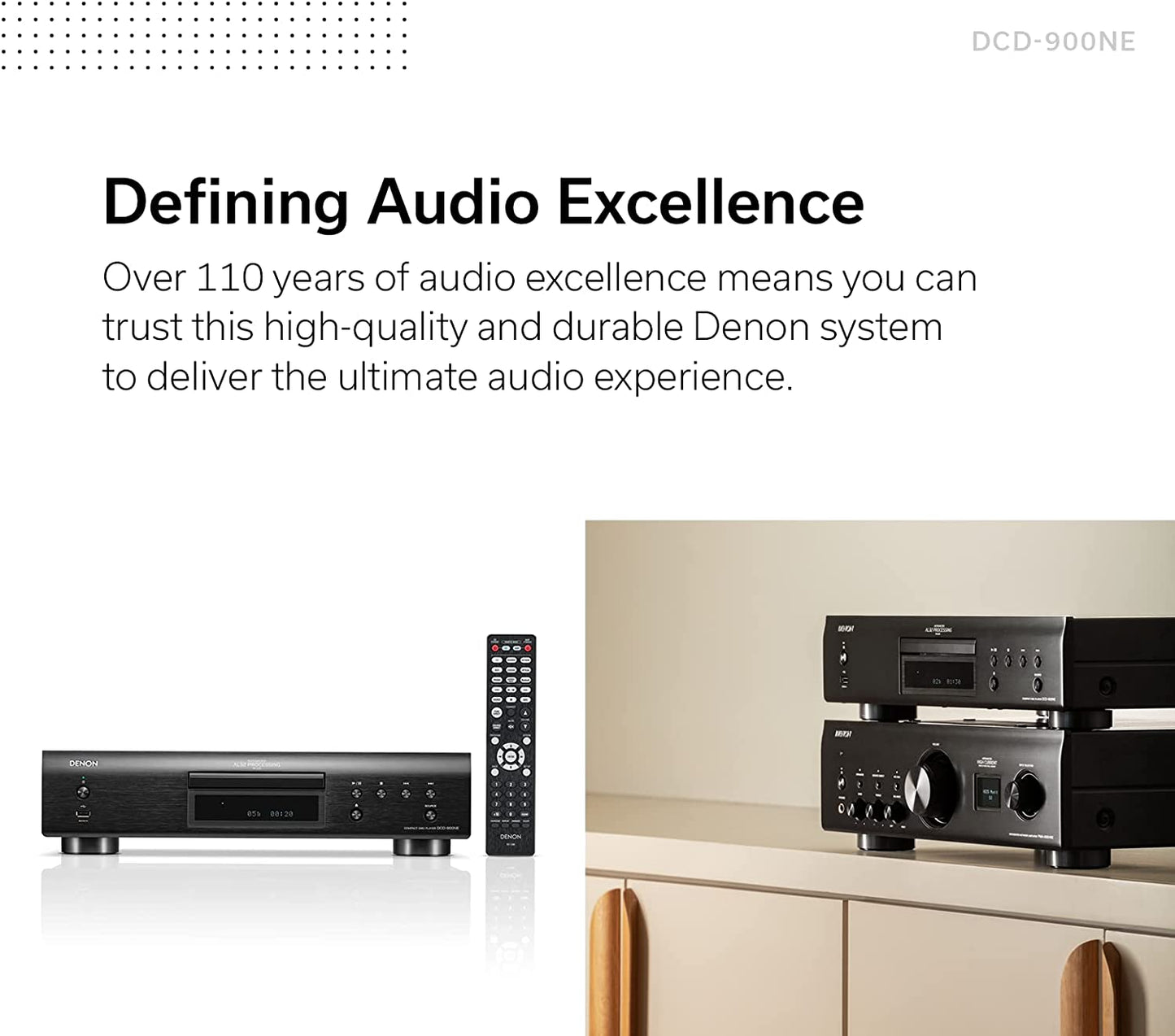 Denon DCD-900NE CD Player with Advanced AL32 Processing Plus & Integrated USB Port