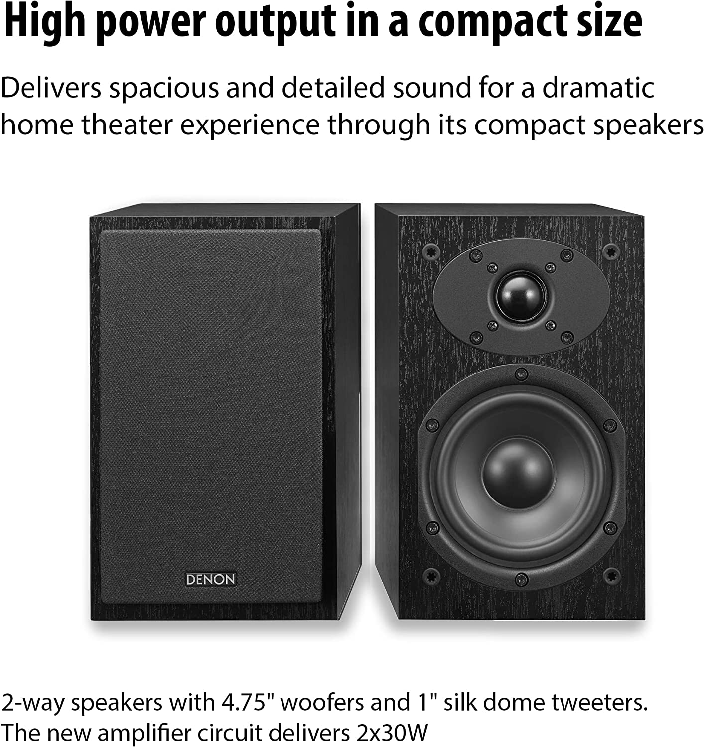 Denon D-M41 Home Theater Mini Amplifier and Bookshelf Speaker (Pair)