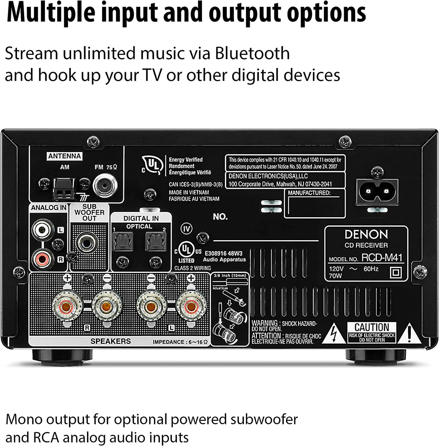 Denon D-M41 Home Theater Mini Amplifier and Bookshelf Speaker (Pair)